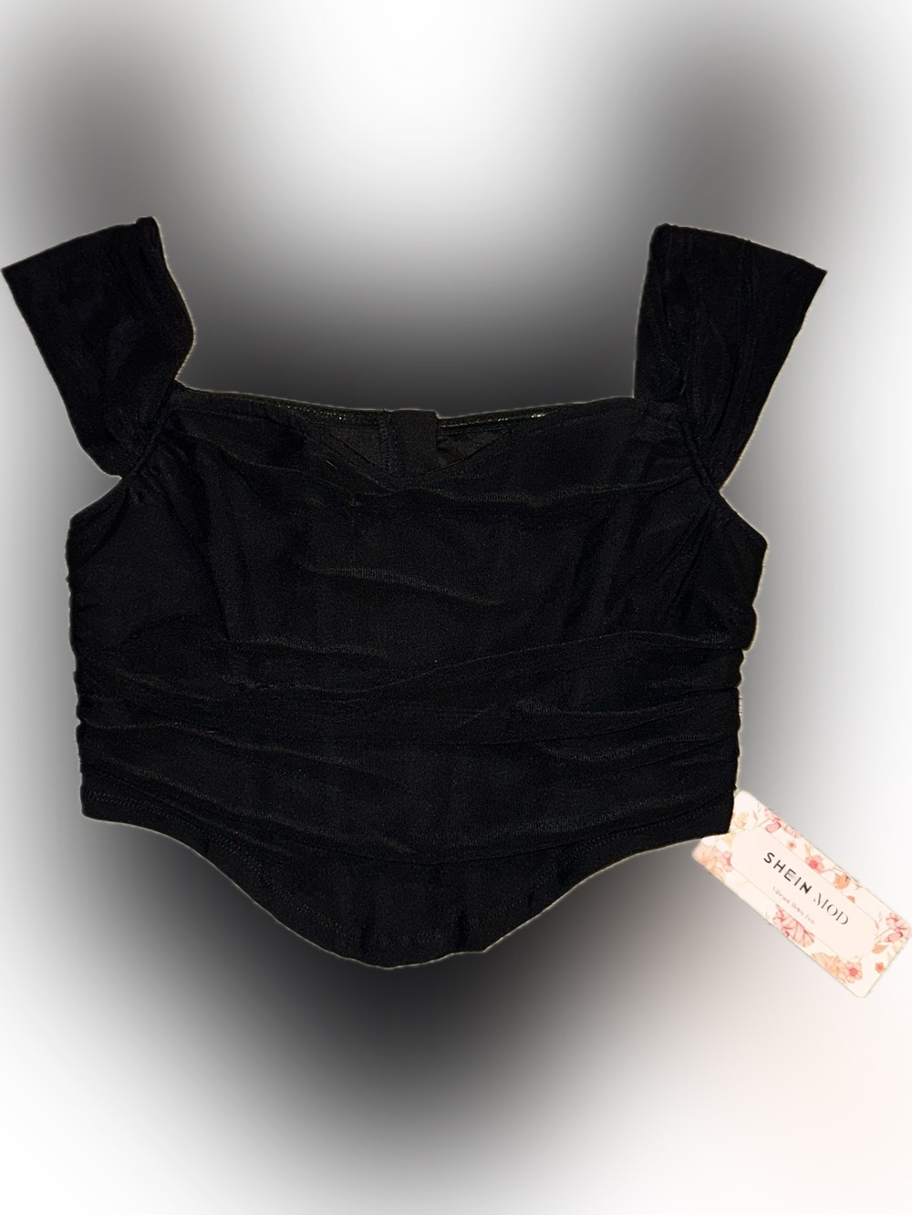 🌸Black Off-Shoulder Crop Top - Women